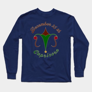 December 25th Capricorn - Xmas and Newton's birthday logo - Cream Background Long Sleeve T-Shirt